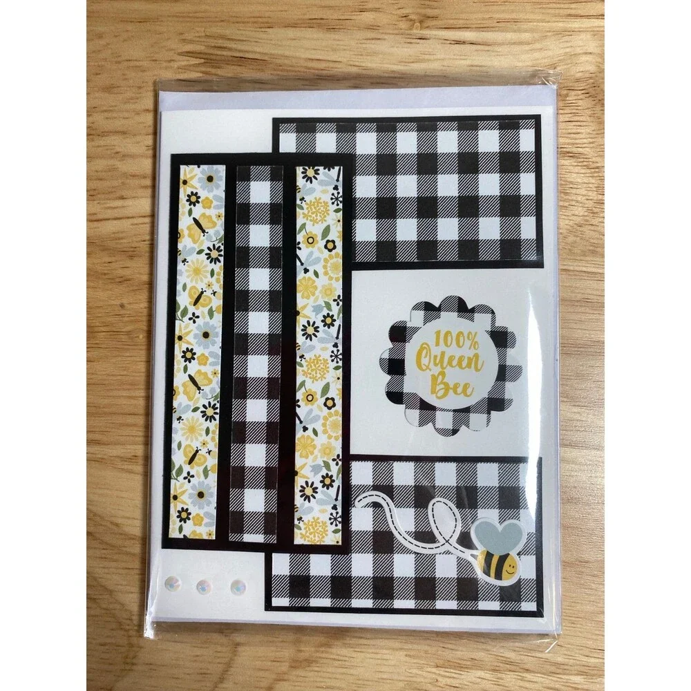 Bee Greeting Card – Handmade A2 Card – All Occasion Blank Card